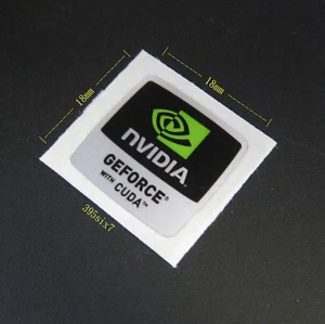 Nvidia Geforce With CUDA Sticker 18mm x 18mm - New & Genuine - Afbeelding 1 van 1