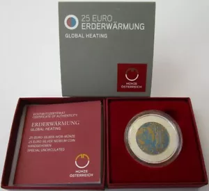 Austria 25 euros 2023 calentamiento global plata niobio - Imagen 1 de 3