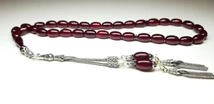 Sikma Kehribar Tesbih, Gümüs Püsküllü Hediyelik Gebetskette - Bild 1 von 2