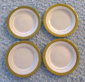 Gold Buffet Royal Gallery Gold Scroll B&B Dessert Plates - 1991 Fed. Dept. Store - Picture 1 of 3