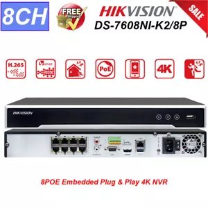 Hikvision DS-7608NI-K2/8P 4K 8CH 8PoE 2SATA NVR ANPR AcuSense 80 Mbps NUEVO - Imagen 1 de 20