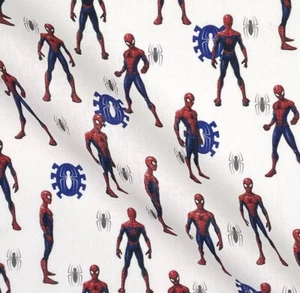 Cotton Fabric - Licenced Spiderman Superheros - Craft Fabric Material Metre - Picture 1 of 3