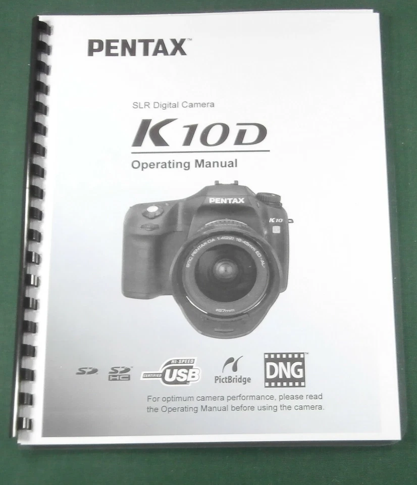 Pentax K-10D Operating Manual: 240 Pages & Protective Covers! - Image 1 of 1