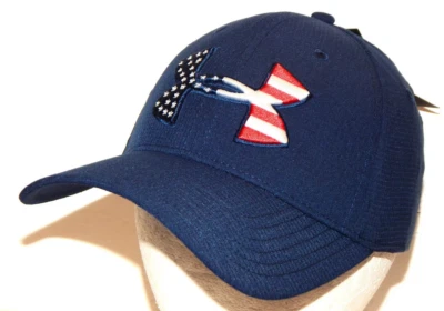 Under Armour UA Big Flag Logo 2.0 Hat / Cap Size M/L Navy Blue / Red / White - Image 1 of 4