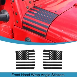 for Jeep Wrangler JK 2007-17 PVC Side Hood Body Armor Cowl Sticker Decal US Flag - Foto 1 di 14