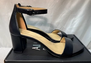 Sandalias de cuero naturalizador UK 6 / EU 39 Vera negras hebilla cierre correa para el tobillo - Imagen 1 de 16