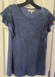๐๐T-shirt Knox Rose vintage in pizzo blu taglia grande๐๐ - Foto 1 di 5