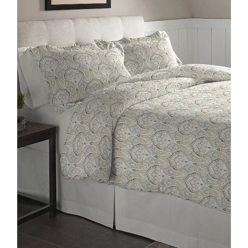Pointehaven Flannel Oversized Duvet Set Twin Paisley
