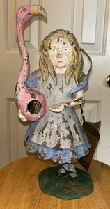 RAR Christopher Blake Dept 56 Alice im Wunderland mit Flamingo Holz Vogelhaus - Bild 1 von 5