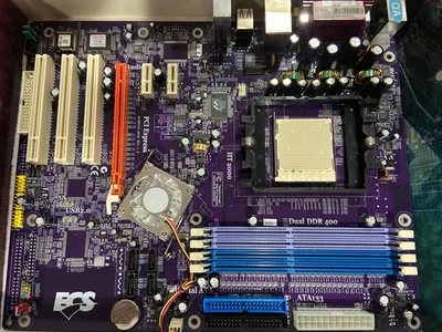 Motherboard ATX ECS NFORCE4-A939 REV:1.0 Socket 939 DDR PCIe PCI BRAND NEW CIB - Image 1 of 3