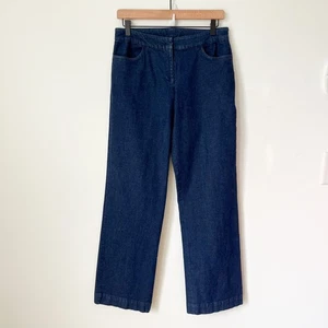 Eileen Fisher Denim Wide Leg Jean Pant Womens Small Blue Classic Quiet Luxury - Picture 1 of 10