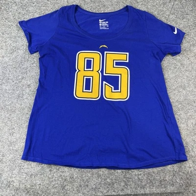 Camiseta deportiva San Diego Chargers #85 Antonio Gates para mujer talla 2XL azul algodón Nike Foto 1 de 4