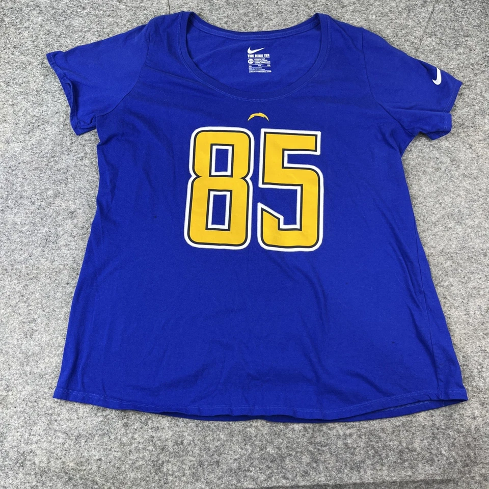 Camiseta deportiva San Diego Chargers #85 Antonio Gates para mujer talla 2XL azul algodón Nike Foto 1 de 4