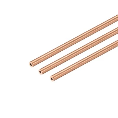 Copper Round Tube 2mm OD 0.5mm Wall Thickness 300mm Long Pipe Tubing 3Pcs - Image 1 of 3