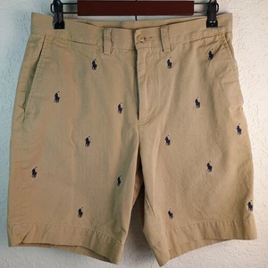 Polo Ralph Lauren Shorts Classic Fit  Blue Pony Men's Size 30 Khaki - Picture 1 of 9
