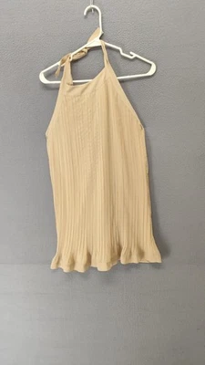 Johnny Martin женщин платье 1 желтовато-коричневый с бретелью через шею галстук оборки кромки SummerOpen назад мини - Изображение 1 из 4