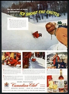 Foto 1956 Cresta Run St Moritz Suiza Canadian Club whisky de colección anuncio impreso - Imagen 1 de 7