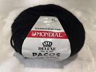 New 1 Ball Mondial PACOS Alpaca  Blend Black Yarn Italy 50g NWT