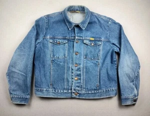 Vintage Rustler Jean Jacket Denim Size XL Distressed Made In USA - Picture 1 of 10