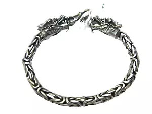 Silver Dragon Byzantine Viking Bracelet – Unleash Mythical Power in 925 Sterling - Picture 1 of 10