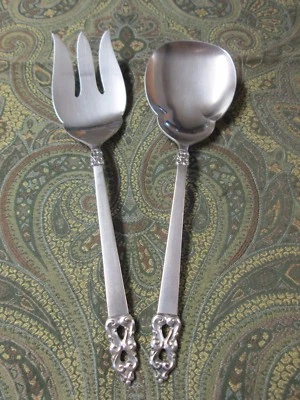KING FREDERICK aka ROYAL EMPRESS 1969 Silverplate Salad Serving Set No Monograms - Image 1 of 4