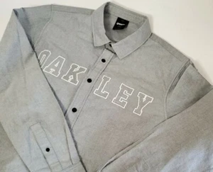 Oakley Herren Hemd mittelgrau/weiß Langarm Baumwolle Knopfleiste - Bild 1 von 5