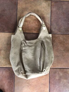 ALLIBELLE Pebbled LEATHER BAG PURSE Tan - Picture 1 of 12