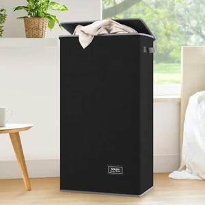 Laundry Hamper Black with Lid and Removable Bag - 100L Large and Tall Laundry - Picture 1 of 11