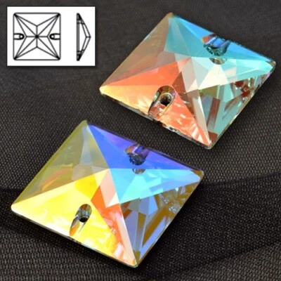 Austria Crystal 3240 Square Sew On Rhinestone by 2-pcs, SW-3240 - Image 1 of 3