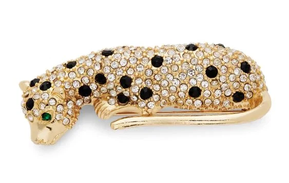 Kenneth Jay Lane Broche Rastreador Leopardo Gato Pin Clip de Piel KJL De Colección gyuh Foto 1 de 4