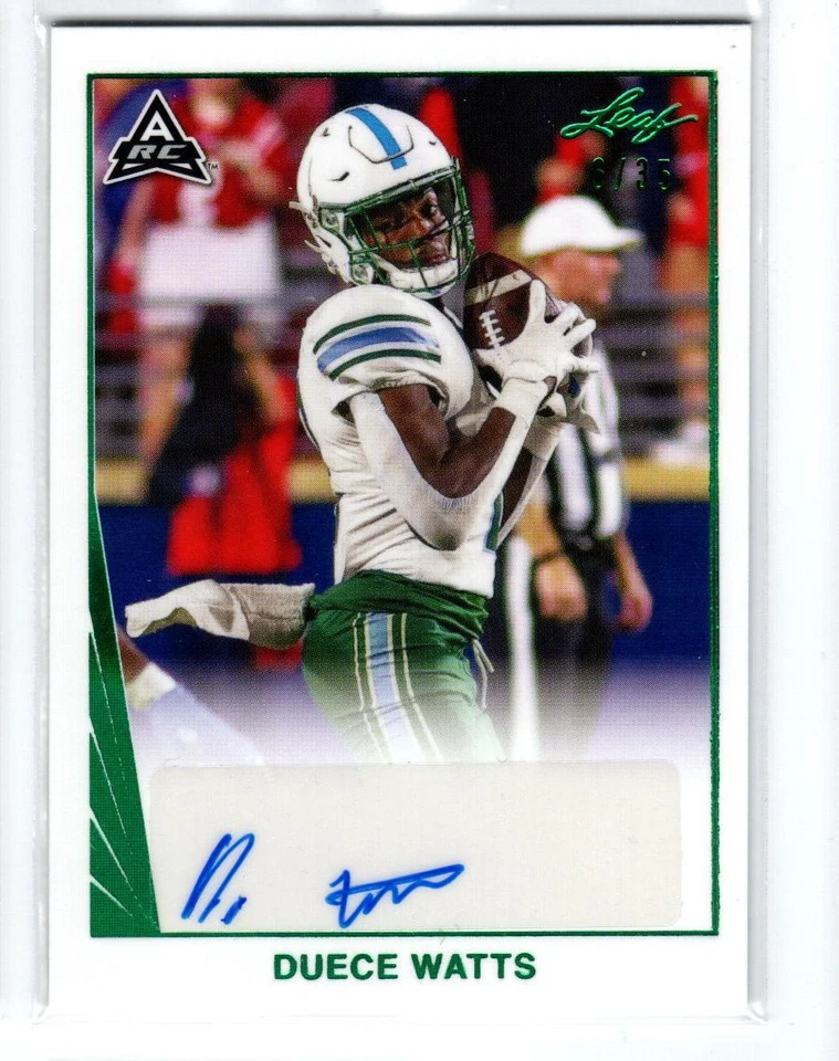 2021 Leaf Memories '90 AUTO Green #BADW1 Duece Watts /35 - Image 1 of 1
