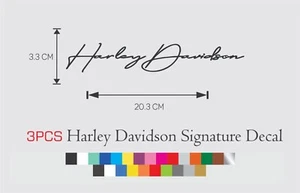 3 PCS Harley Davidson Motorcycles Signature Logo Vinyl Decal Sticker 8" SET - Picture 1 of 3