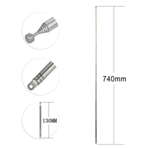 8 Abschnitte Teleskop Antenne Fernsehantenne für DAB-UKW-Radio AM/FM F-Stecker - Bild 1 von 5