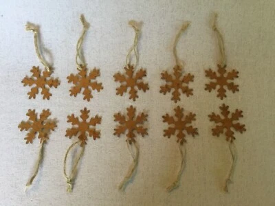 NEW My Little Christmas Rusty Snowflakes Ornaments 10 piece Primitive Style - Image 1 of 4