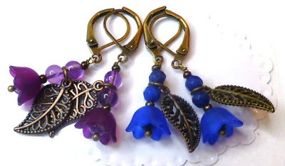 Pendientes Flor Palanca Trasera Pendientes Colgantes Tú eliges Color. Foto 1 de 4