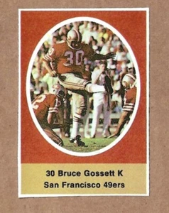 1972 Sunoco NFL Action Player Stamps Bruce Gossett San Francisco 49ers Ex Vtg - Picture 1 of 1
