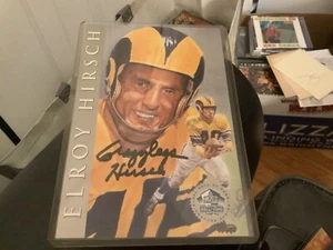 Postal firmada por Elroy Crazylegs Hirsch Salón de la Fama de la NFL #496 - Imagen 1 de 2