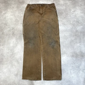 Dickies Jeans Mens 33" Vintage Denim Carpenter Workwear Trousers, Brown - Picture 1 of 11