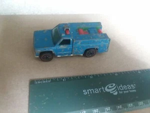 Vintage 1974 Hot Wheels Blue RESCUE UNIT Emergency Vehicle Fire Truck Redline J2 - Picture 1 of 3