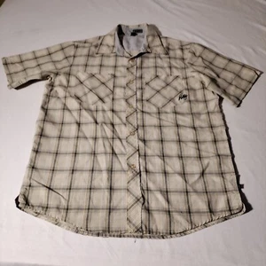 Rusty Shirt Brand Adult Medium Plaid Surf Skate Yellow / Gray - Issues Pls Read - Picture 1 of 22