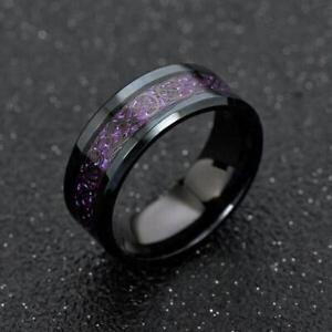 Purple Dragon Ring For Men Wedding Stainless Steel Band Ring Fashion Jewelry