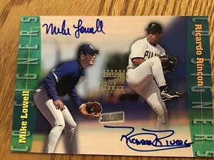 1999 Topps Stadium Club Co-Signers Mike Lowell Ricardo Rincon #CS23 Auto