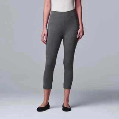 Simply Vera Vera Wang Grey Heather Live-In Mid Rise Capri Legging - Sizes 1X/2X - Image 1 of 4