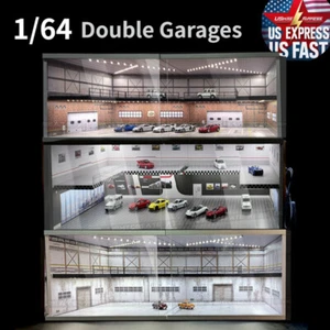 Diorama 1/64 Car Parking Lot Model LED Lighting Showroom Scene Display Model Toy - Picture 1 of 62