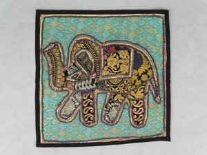 Indisches ethnisches Hippie Patchwork Stoff gefülltes Kissen Elefant Design 16 Zoll x 16 Zoll - Bild 1 von 3