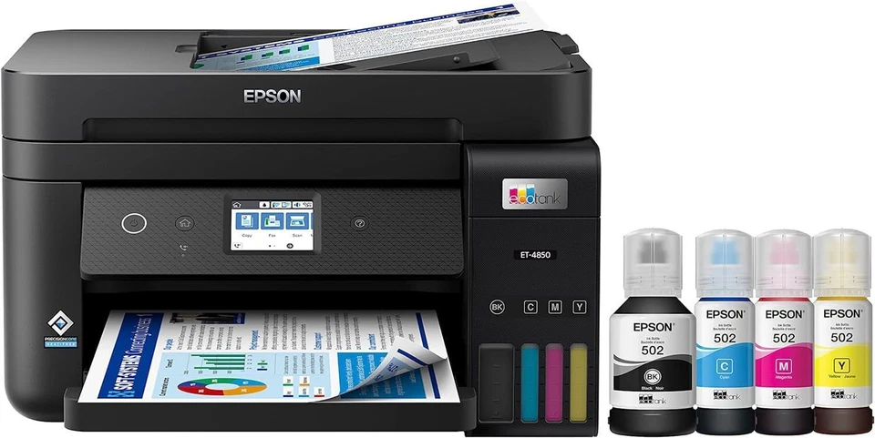 Epson EcoTank ET-4850 Color Inkjet All-In-One Printer - Black - Image 1 of 1