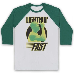 LIGHTNING FAST USAIN BOLT UNOFFICIAL ICONIC SPRINTER 3/4 SLEEVE BASEBALL TEE - Picture 1 of 20