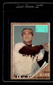 1962 Topps #133b Felipe Alou tinta verde - Foto 1 di 2