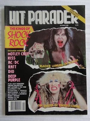 Vintage Magazine Hit Parader Oct 1985  Shock Rock Blackie Lawless Dee Snider 140 - Image 1 of 4