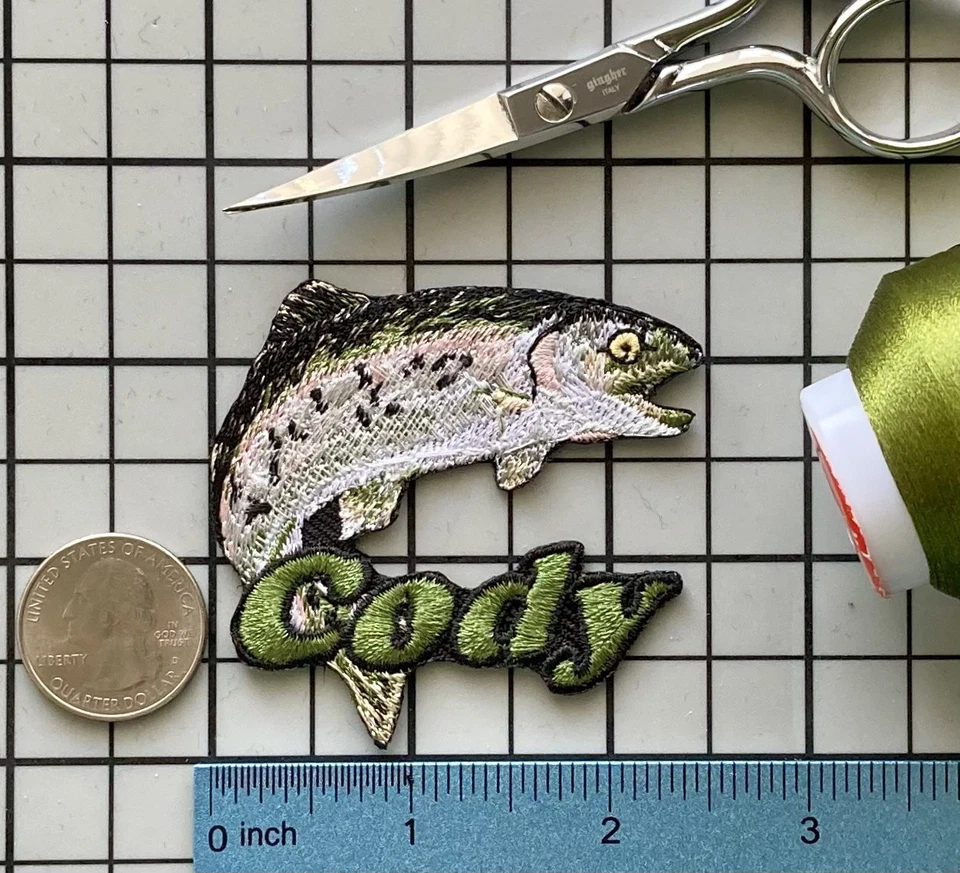Rainbow Trout Patch Personalized Custom Iron-on Badge - Image 1 of 1
